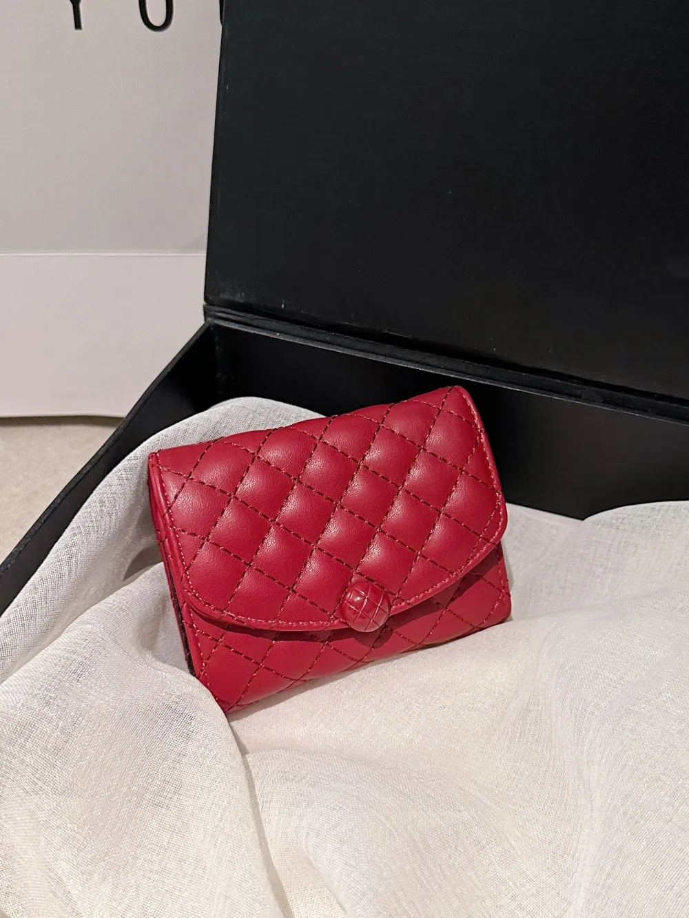 Mini PU Leather Solid Color Wallet.