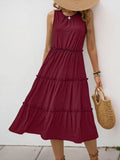 Frill Tiered Midi Dress.