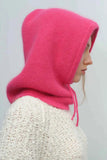 Solid Color Thermal Knit Drawstring Hat.