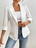 Classic Lapel Collar One Button Blazer.