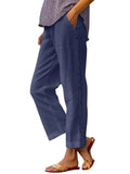 Casual Plus Size Wide Leg Button Decor Pants.