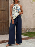 Printed Tank Top and Wide Leg Pants Set for Effortless Style - EBYNN