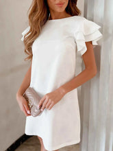 Ruffled Layered Backless Mini Dress.