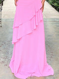 Sweetheart Neck Ruffled Maxi Cami Dress.