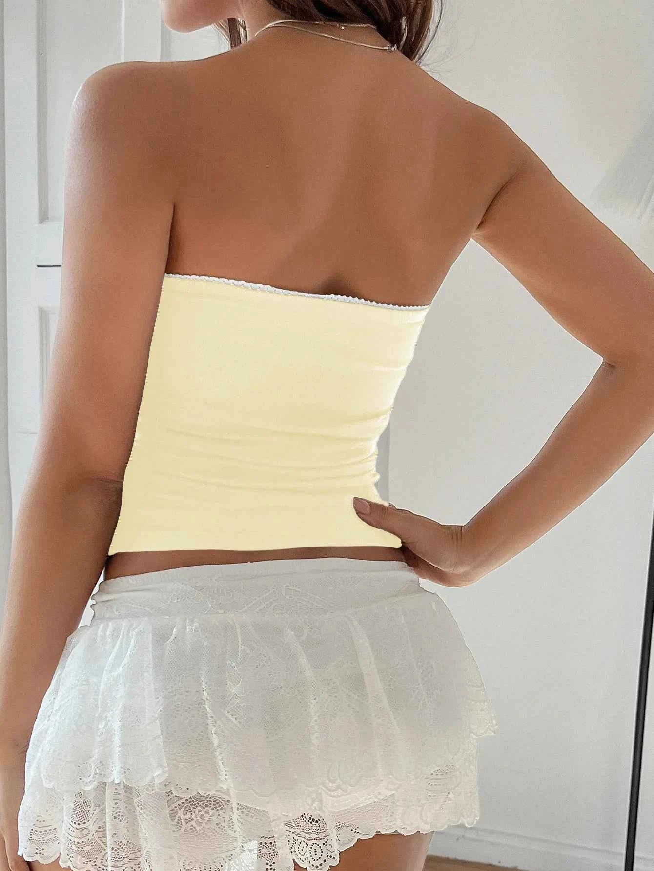 Bow Detail Tube Top.