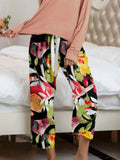 Round Neck Top & Printed Pants Lounge Set.