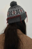 Seam Trim Geometric Knit Hat.