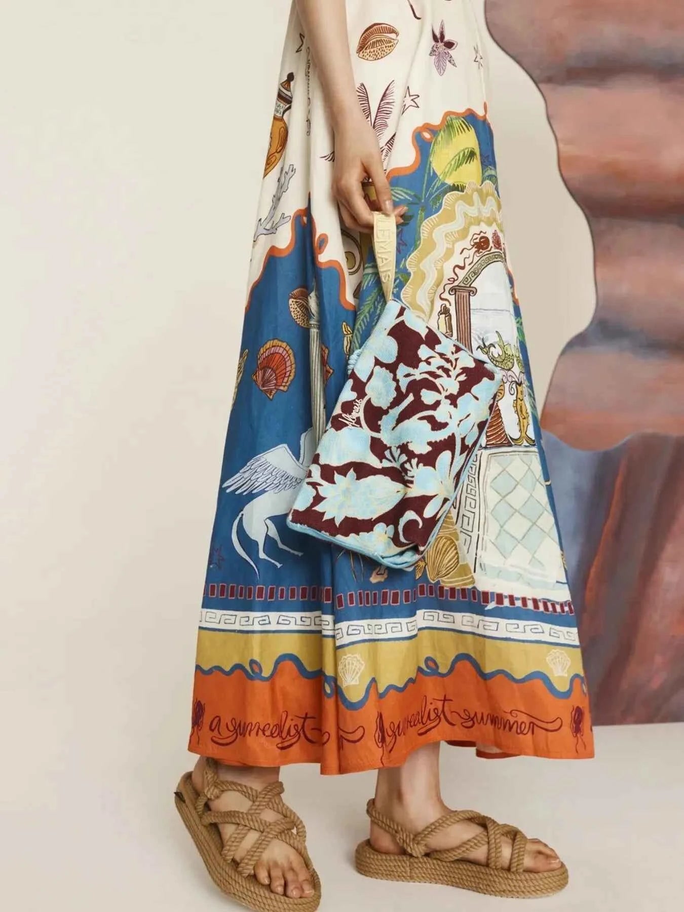 Printed Square Neck Maxi Cami Dress.