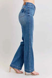 Judy Blue Plus Size High Waist Contrast Thread Straight Jeans.