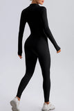 Half Zip Mock Neck Active Jumpsuit.