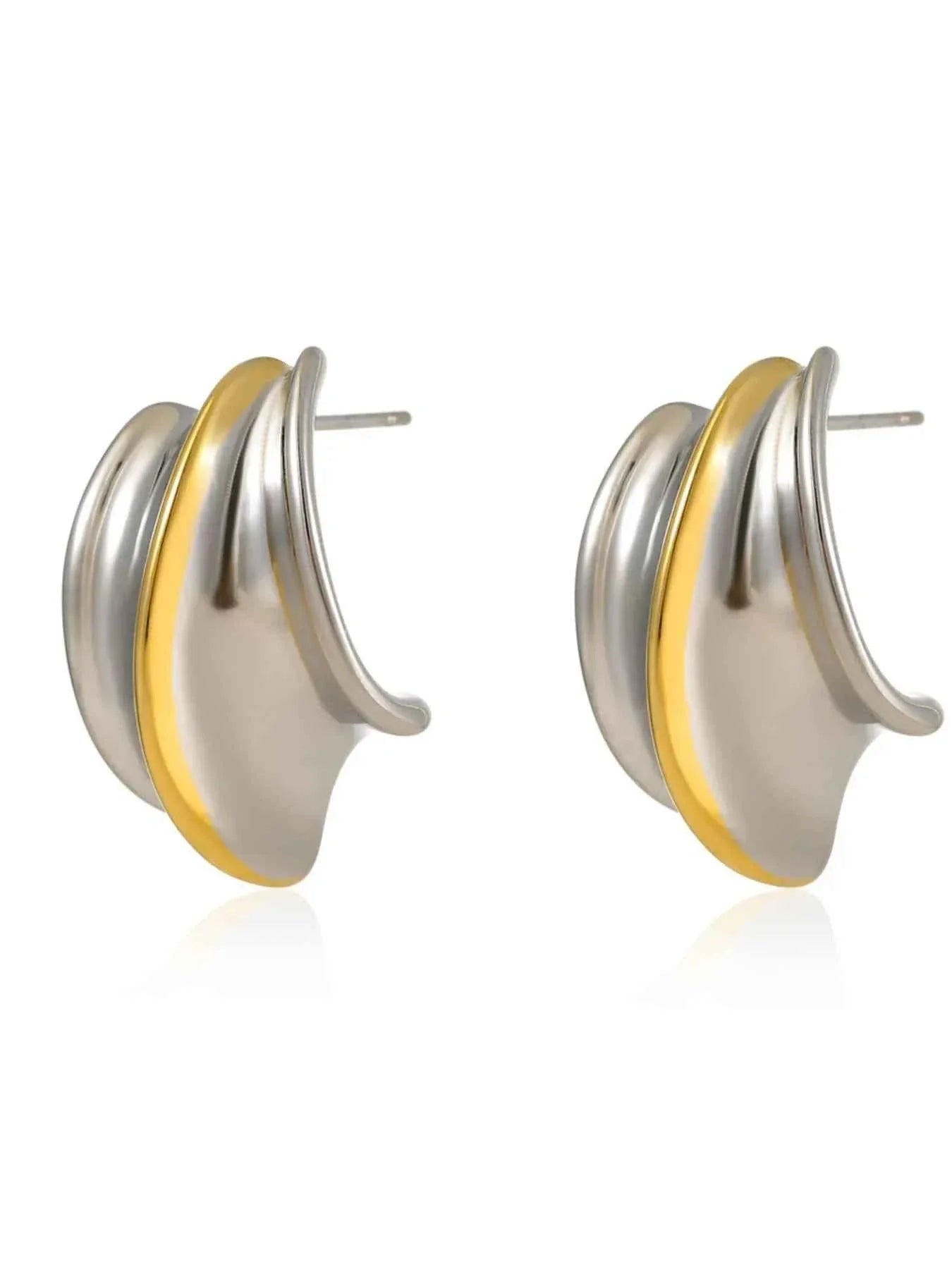 18K Gold-Plated Stainless Steel Chunky Earrings.