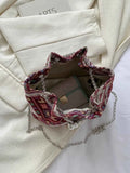 Printed Chain Bucket Bag.