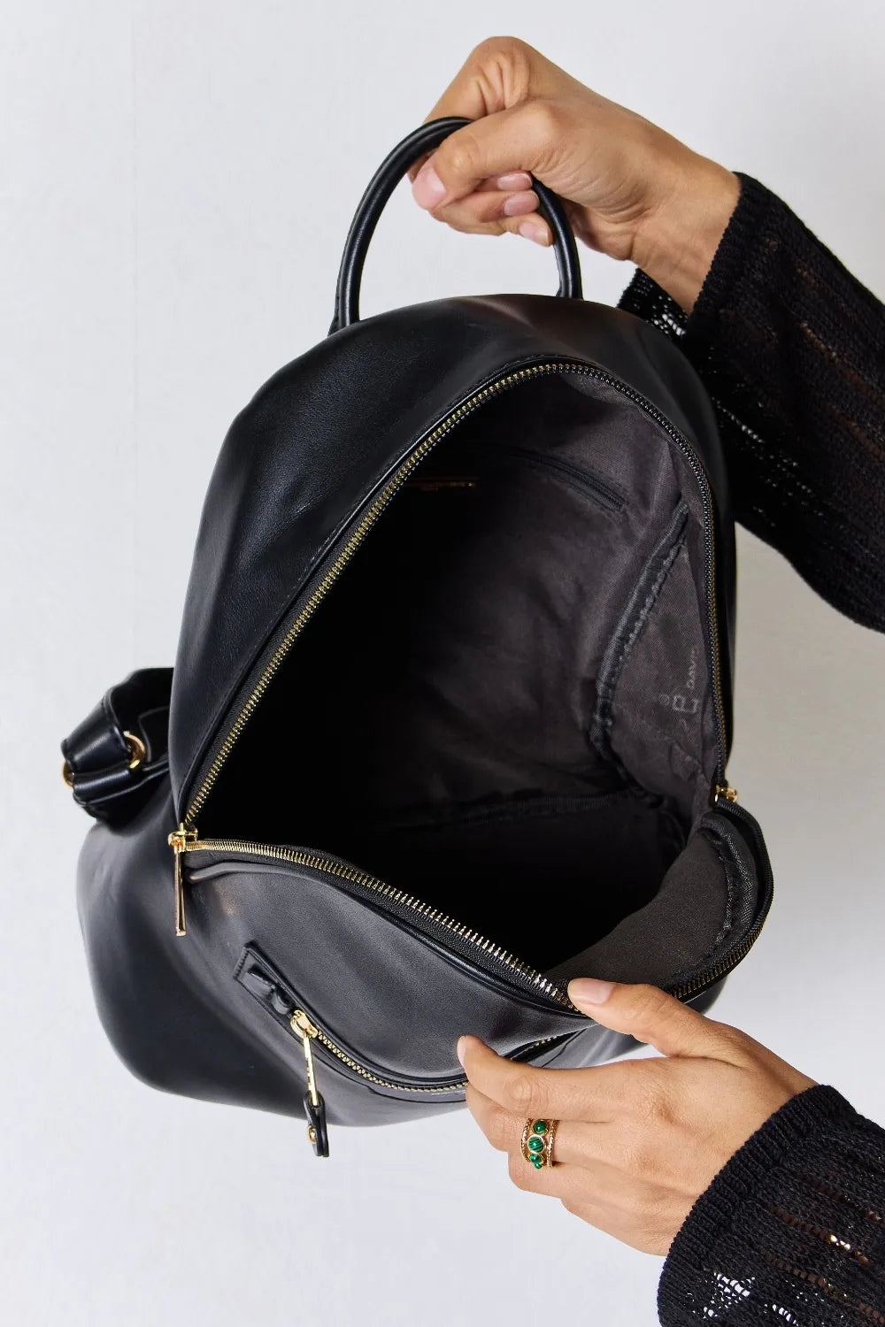 David Jones Stylish PU Leather Backpack.