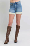 Judy Blue Plus Size High-Waisted Tummy Control Denim Shorts.