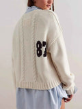 Number 81 Oversized Cable Knit Sweater.
