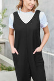 Double Take Full Size Sleeveless Straight Jumpsuit.