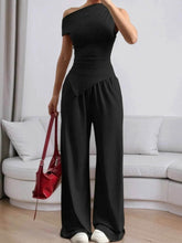 Asymmetrical Top and Pants Set for a Chic, Stylish Look - EBYNN