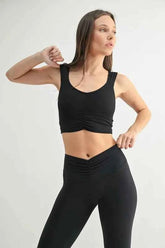 MONO B Ruched Front Active Tank Top.
