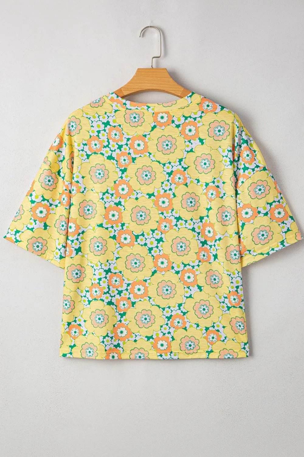 Floral Oversized T-Shirt in Round Neck Design - EBYNN