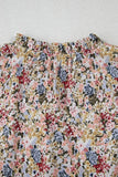 Floral Ruffle Cap Sleeve Blouse for Effortless Style - EBYNN