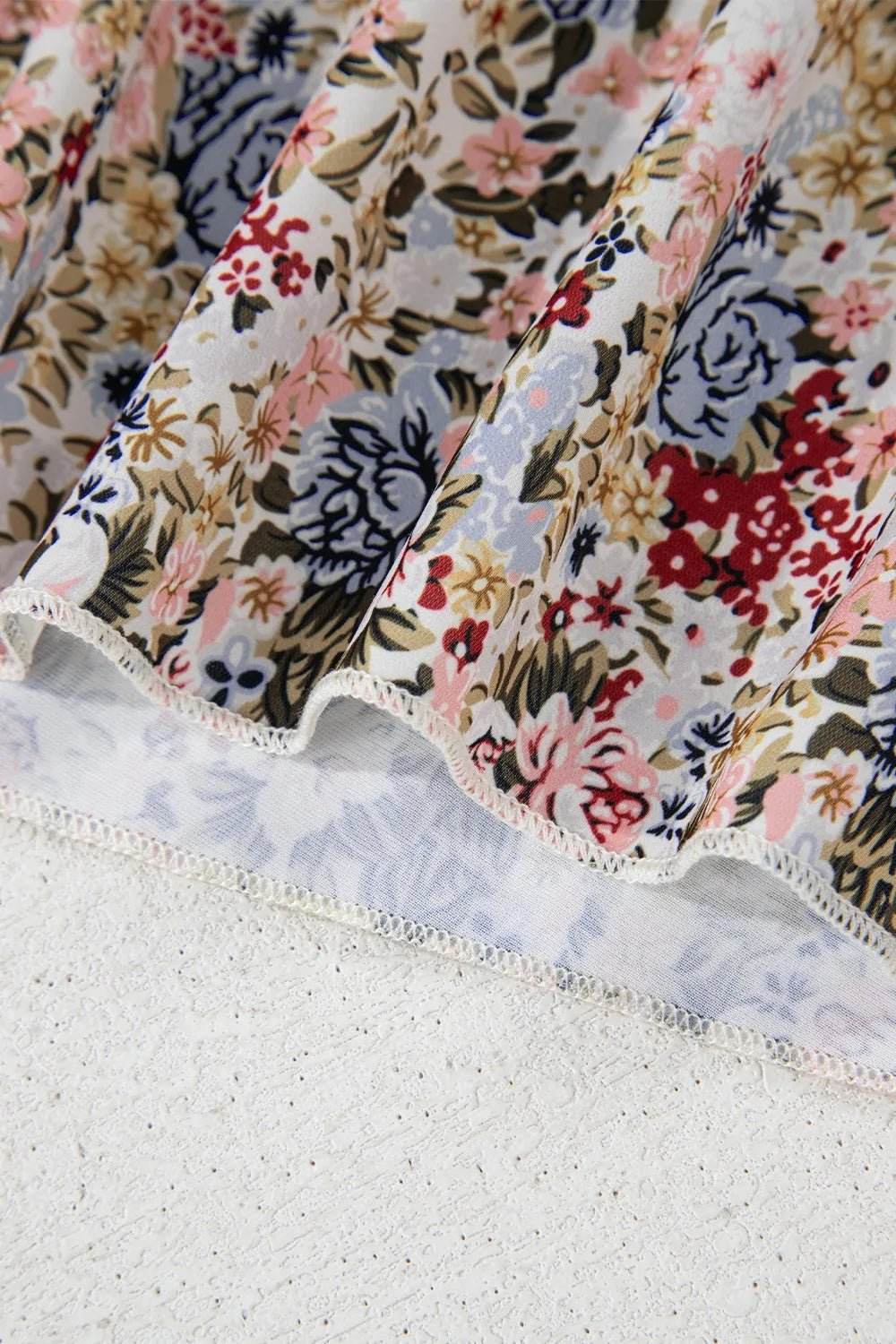 Floral Ruffle Cap Sleeve Blouse for Effortless Style - EBYNN