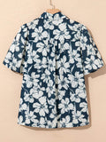 Floral Puff Sleeve Shirt - Stylish Button-Up Top for Effortless Chic - EBYNN