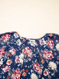 Floral Casual Blouse - Short Sleeve Floral Short Sleeve Casual Blouse - EBYNN
