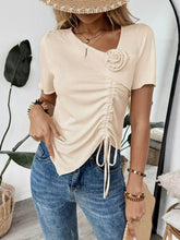 Flower Ruched Front Top for Effortless Style and Comfort - EBYNN