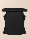 Folded Off Shoulder Slim Top.