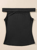 Folded Off Shoulder Slim Top.