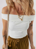 Folded Off Shoulder Slim Top.