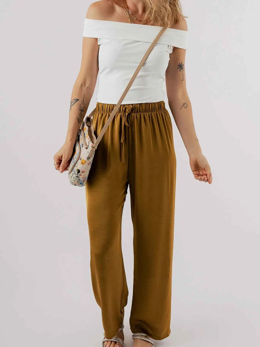 Folded Off Shoulder Slim Top.