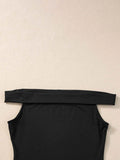 Folded Off Shoulder Slim Top.