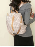 Geometric Pattern PU Leather Backpack.