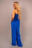 Strapless Shirred Bandeau Wide Leg Jumpsuit.