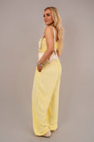 Strapless Shirred Bandeau Wide Leg Jumpsuit.