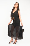 Elena Co-ord Set: Tailored Vest & Layered Maxi Skirt Combination