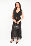 Elena Co-ord Set: Tailored Vest & Layered Maxi Skirt Combination