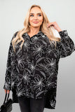 Erin Floral Print Oversized Long Sleeve Button Down Top.