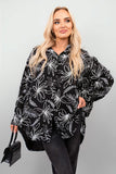 Erin Floral Print Oversized Long Sleeve Button Down Top.