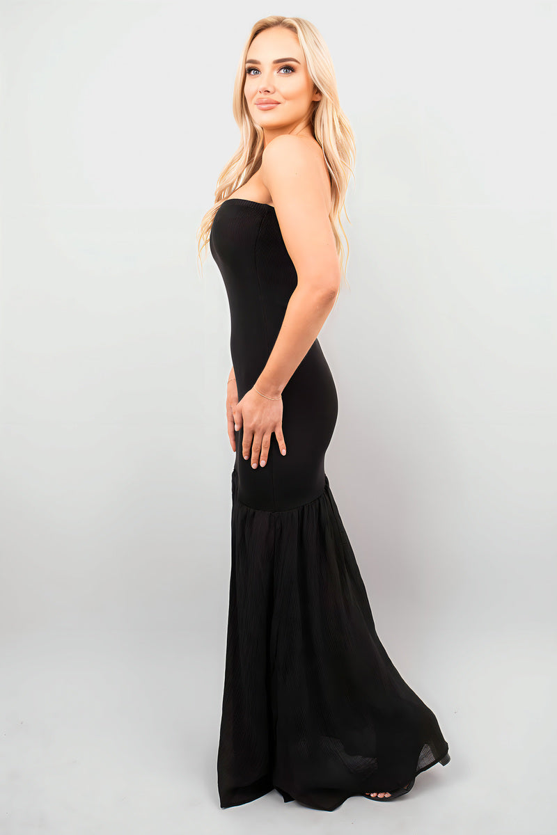 Martha Strapless Tulle Bottom Maxi Dress.