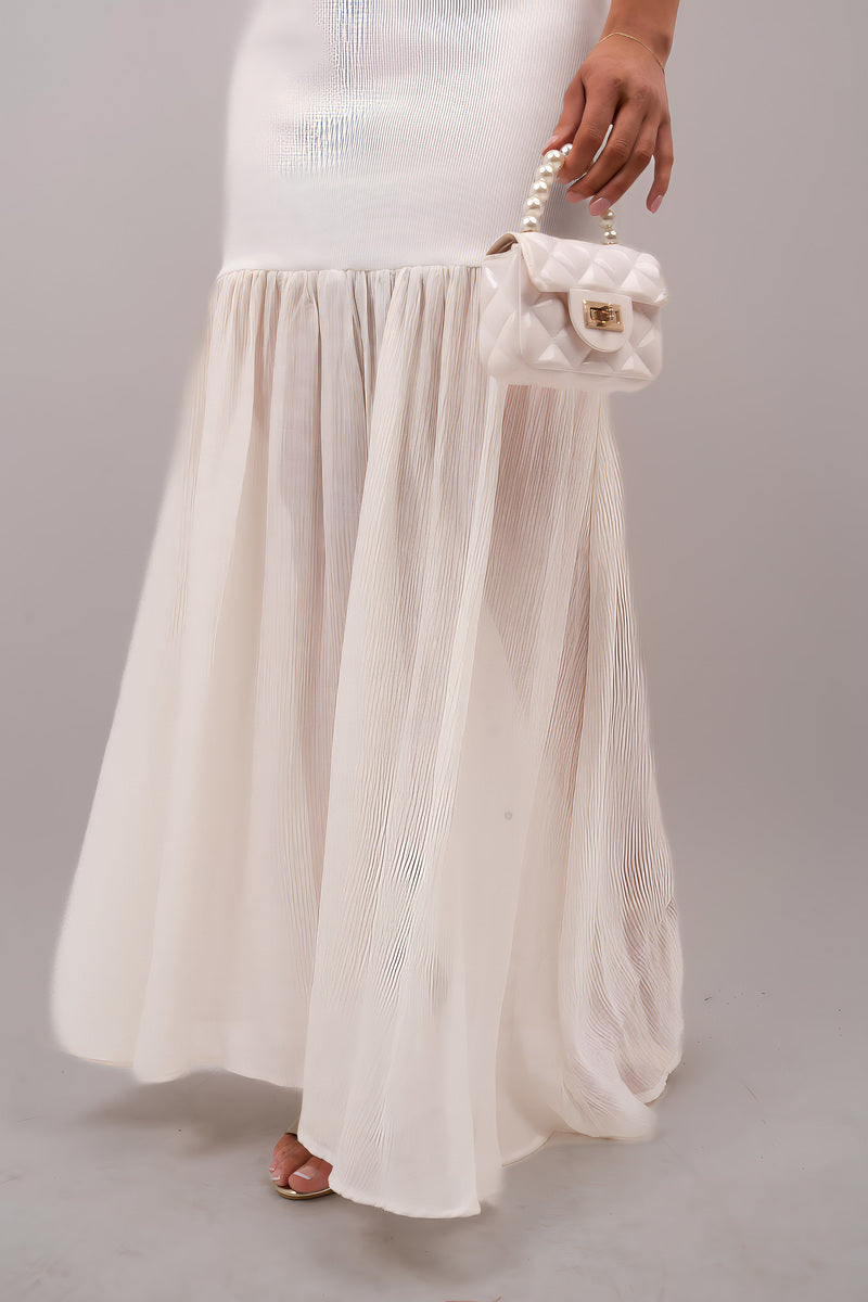 Martha Strapless Tulle Bottom Maxi Dress.