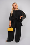 Batwing Top & Drawstring Wide Leg Trousers Co-ord Set.