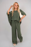 Batwing Top & Drawstring Wide Leg Trousers Co-ord Set.