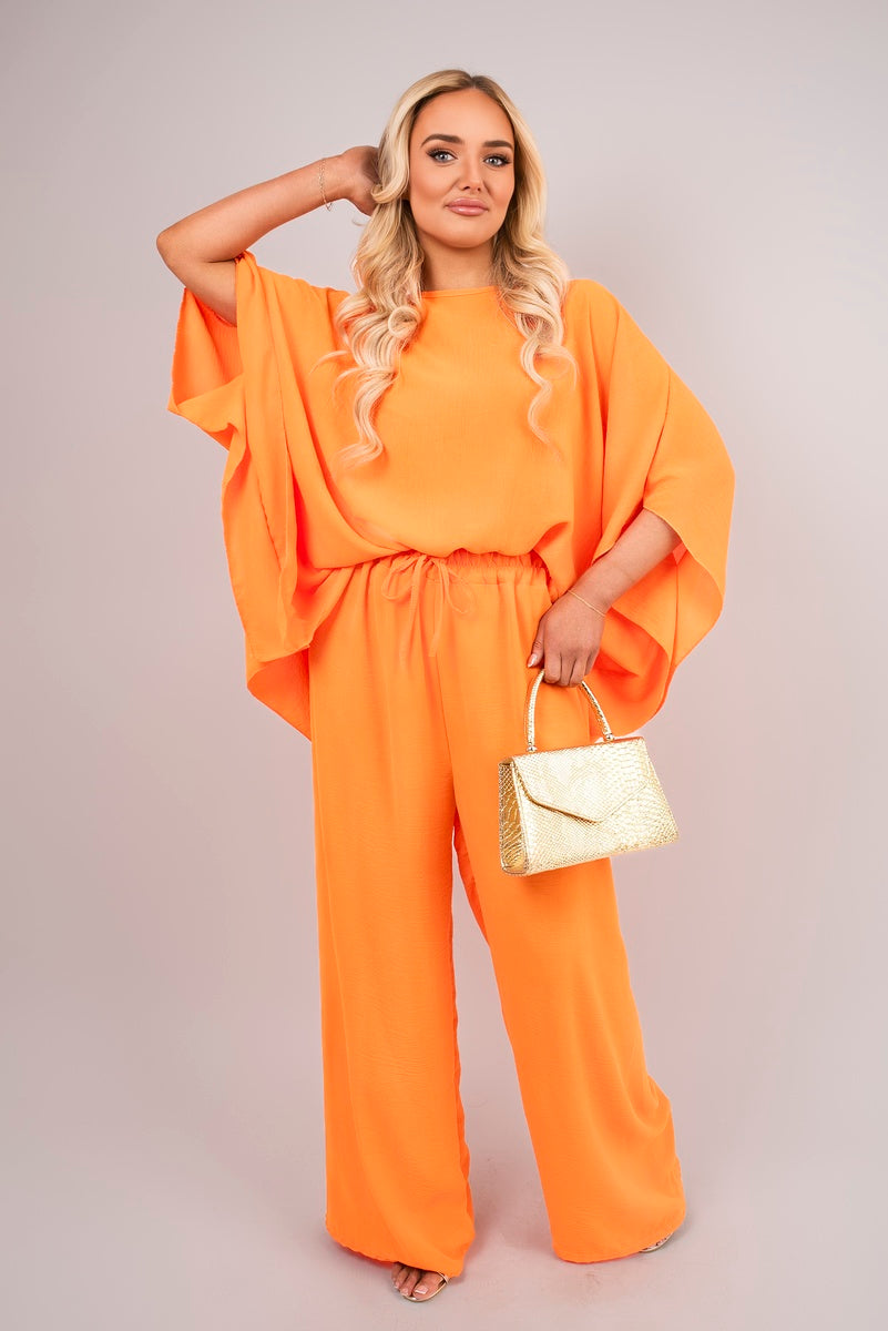 Batwing Top & Drawstring Wide Leg Trousers Co-ord Set.