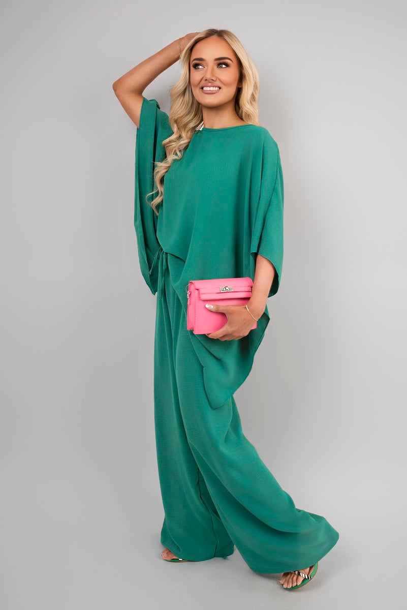 Batwing Top & Drawstring Wide Leg Trousers Co-ord Set.