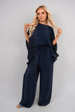 Batwing Top and Drawstring Wide Leg Trousers Co-ord Set Moda