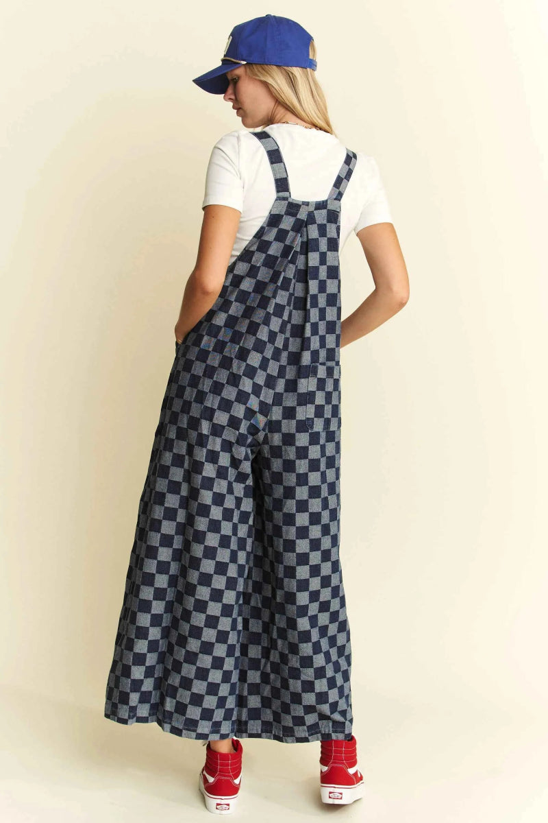 Jade By Jane Denim Checkered Jumpsuit.