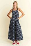 Jade By Jane Denim Checkered Jumpsuit.