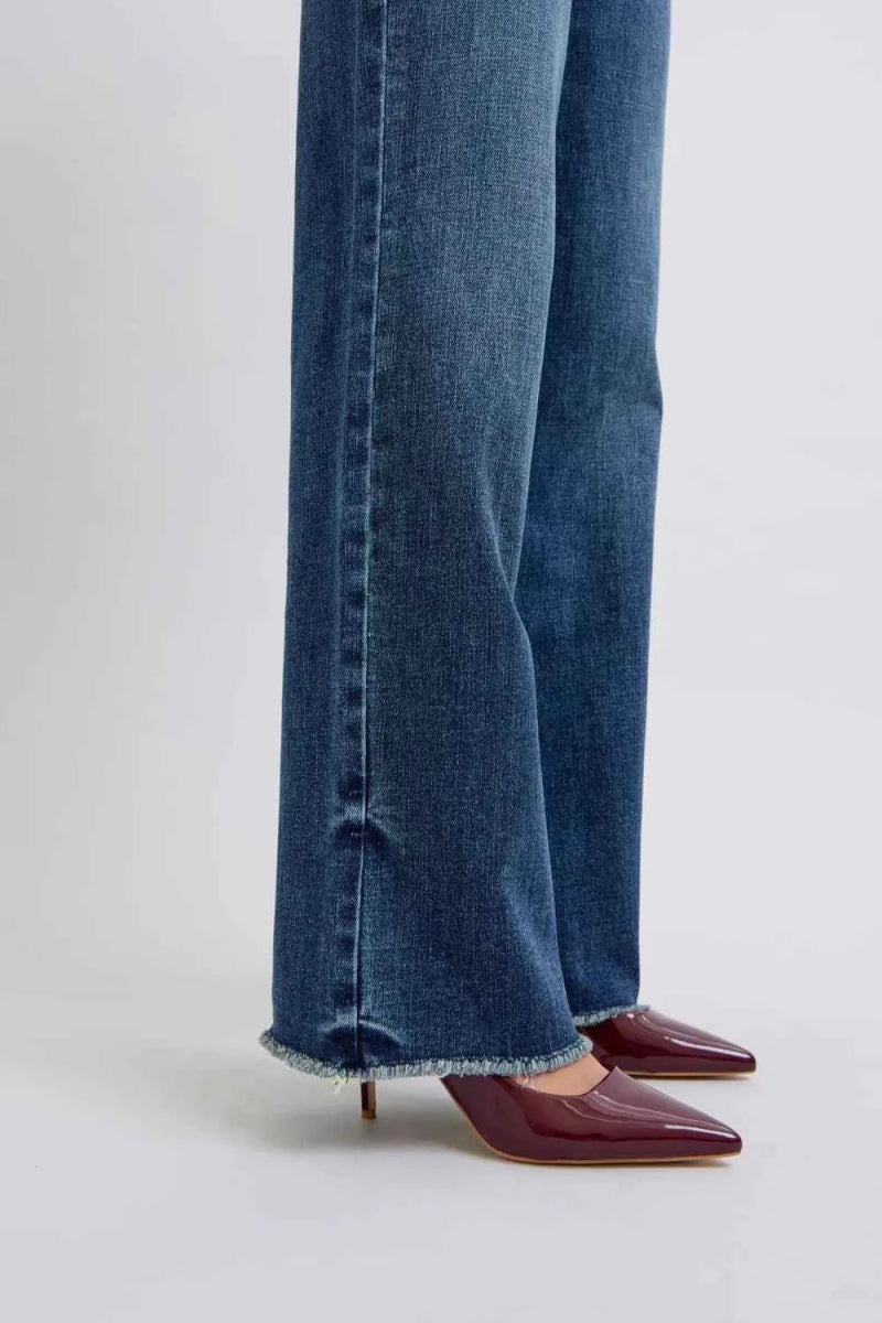 Judy Blue Full Size Raw Hem Mid Rise Jeans.